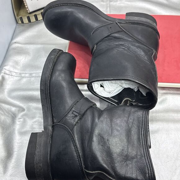 (M5) NANA Vintage BLACK ENGINEER BOOTS Goodyear Welted- Sz 6,E Made in USA main image 13